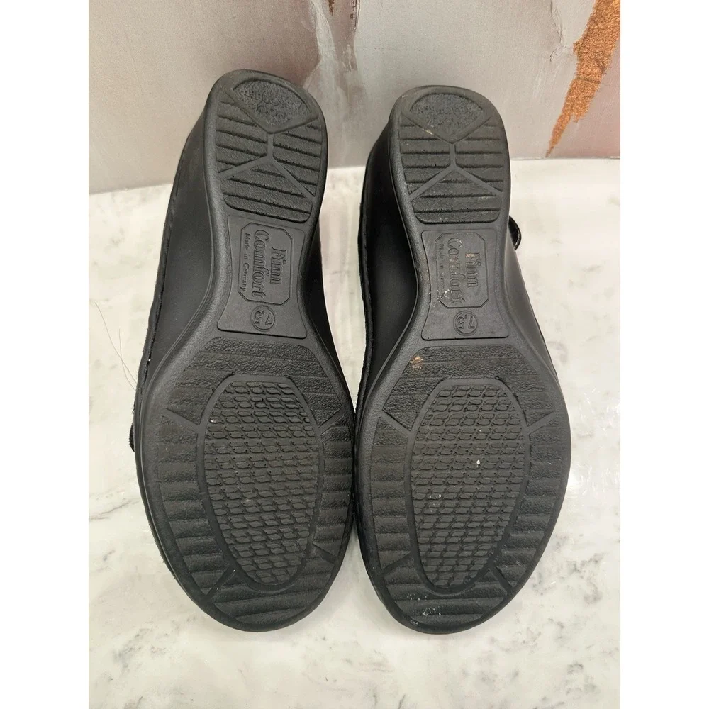 Finn Comfort Adana Dress Sandal Womens 9.5 US/7.5 UK Black‎ Patent Leather Wedge